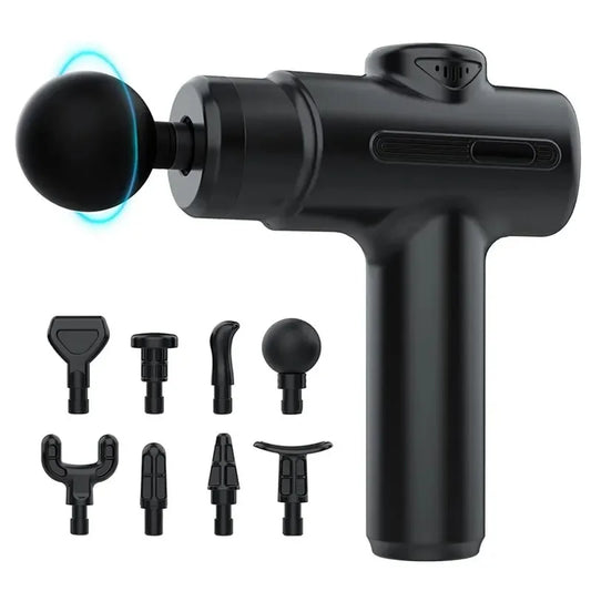 Electric Deep Tissue Massage Gun with 8 Interchangeable Heads for Arms Back Legs & Full Body, Portable Device for Sport